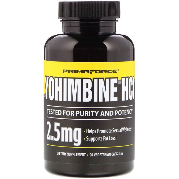 Primaforce, ヨヒンビン HCl、2.5 mg、ベジタリアンカプセル90個