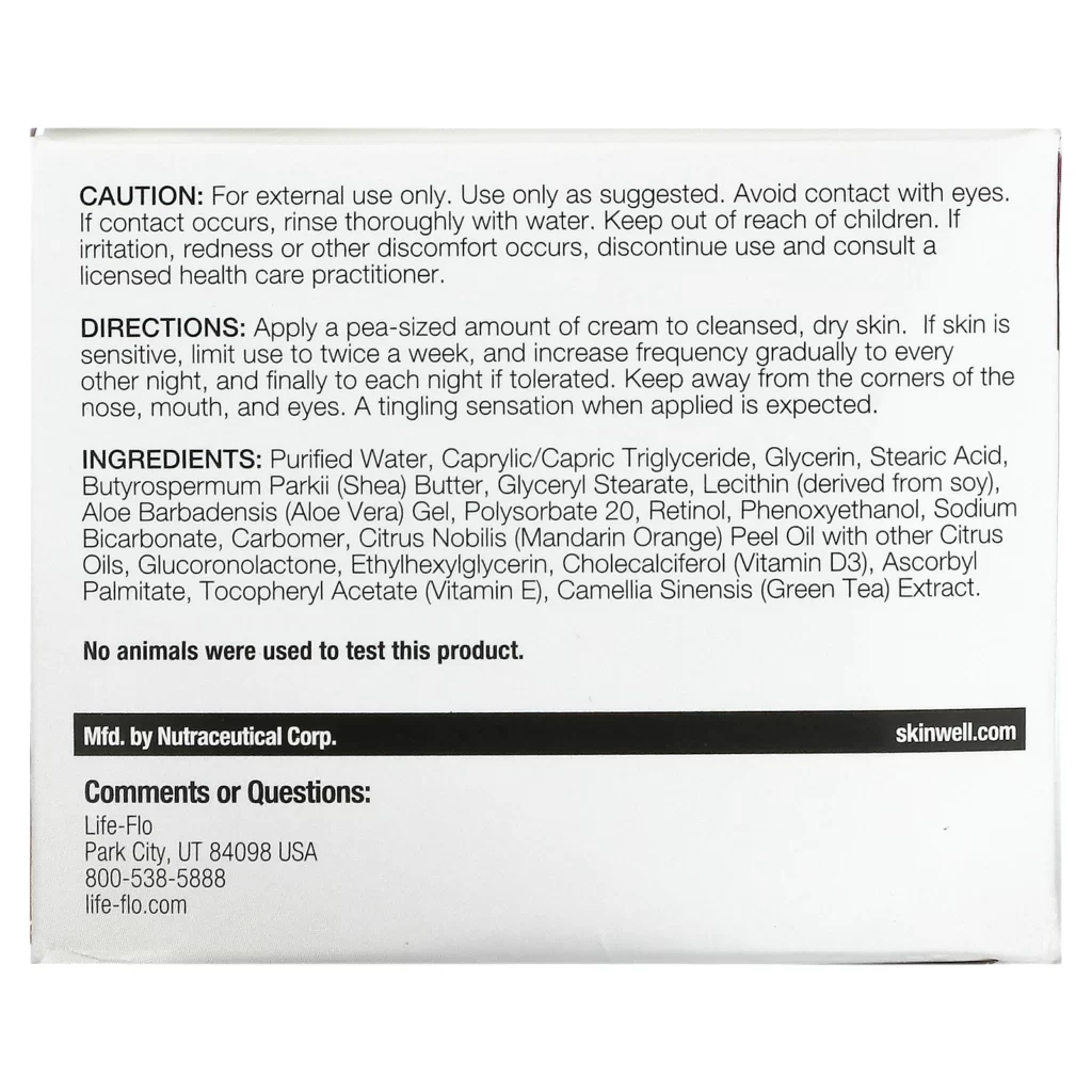 Life-flo Retinol A 1% 成分